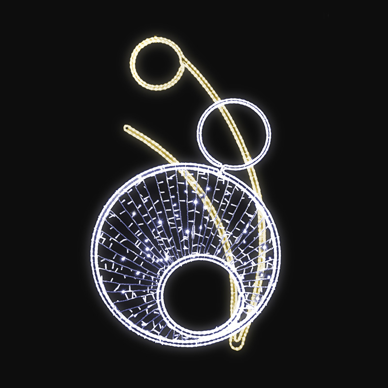 Světelný Dekor kruh s výpletem LED 1061 - 210 x 122 cm