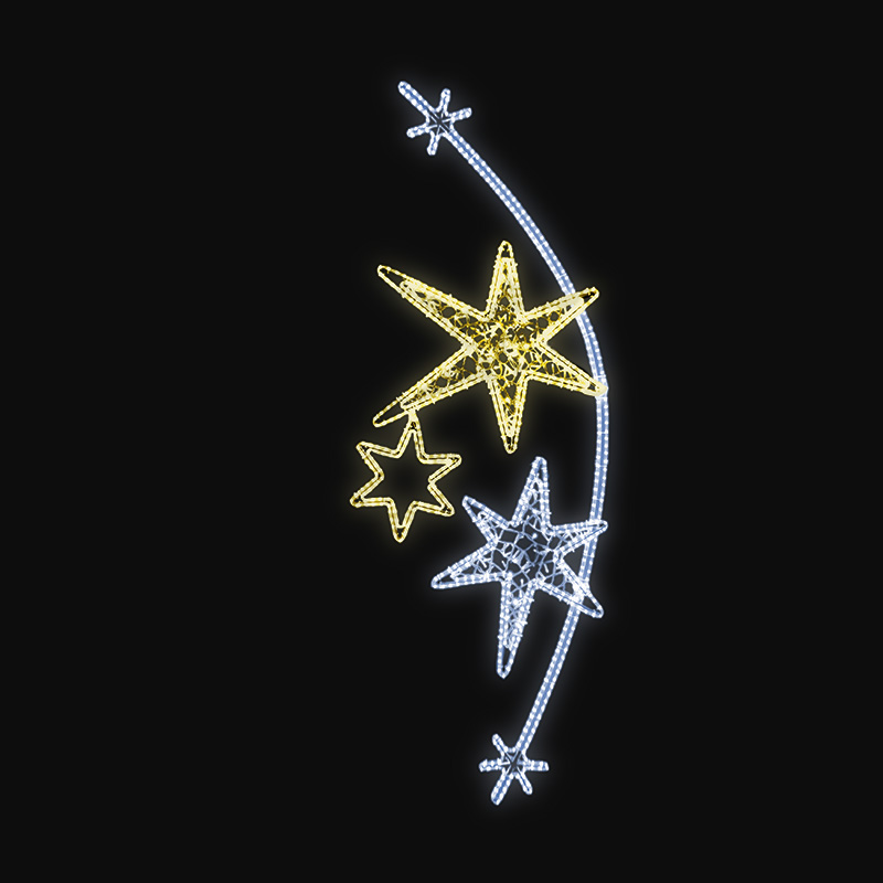 Světelný Dekor Hvězdy s vločkami LED 1081 - 266 x 97 cm