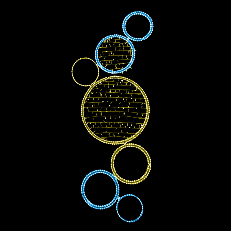 Světelný dekor Kruhy s výpletem LED 1131- 296 x 122 cm