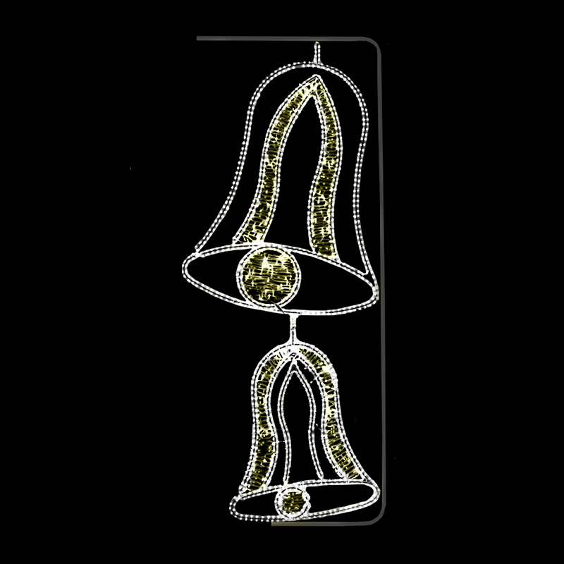 Světelný dekor 2 zvonky LED 1111 - 260 x 108 cm