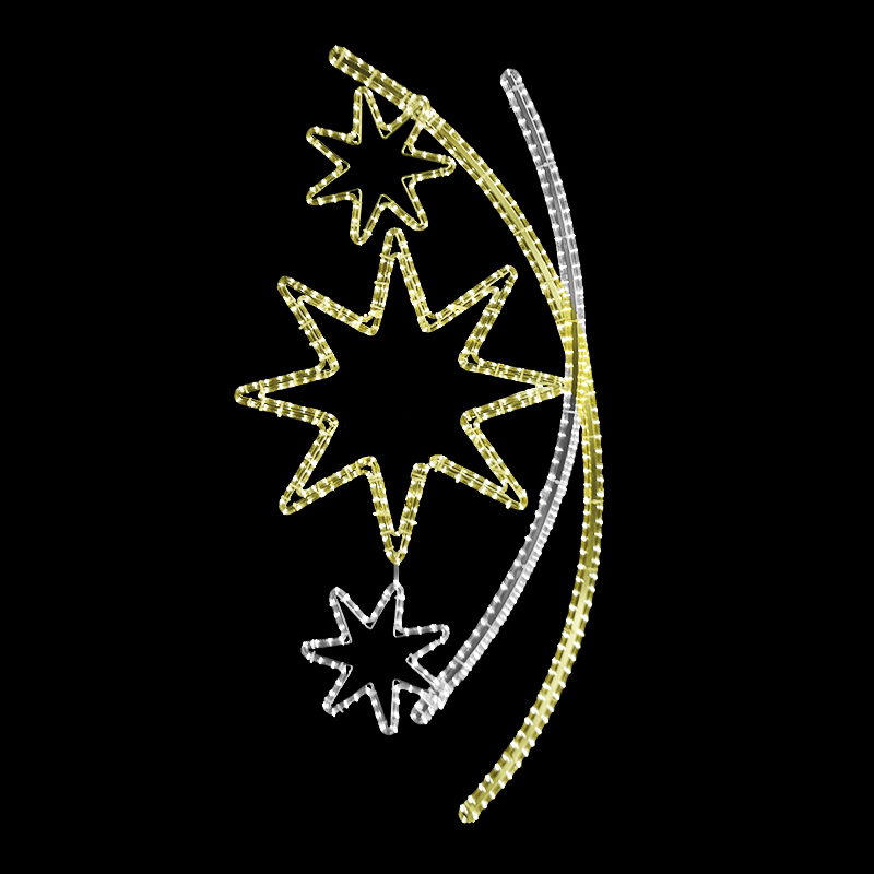 Světelný dekor Hvězdy v oblouku střední LED 1172 - 166 x 69 cm