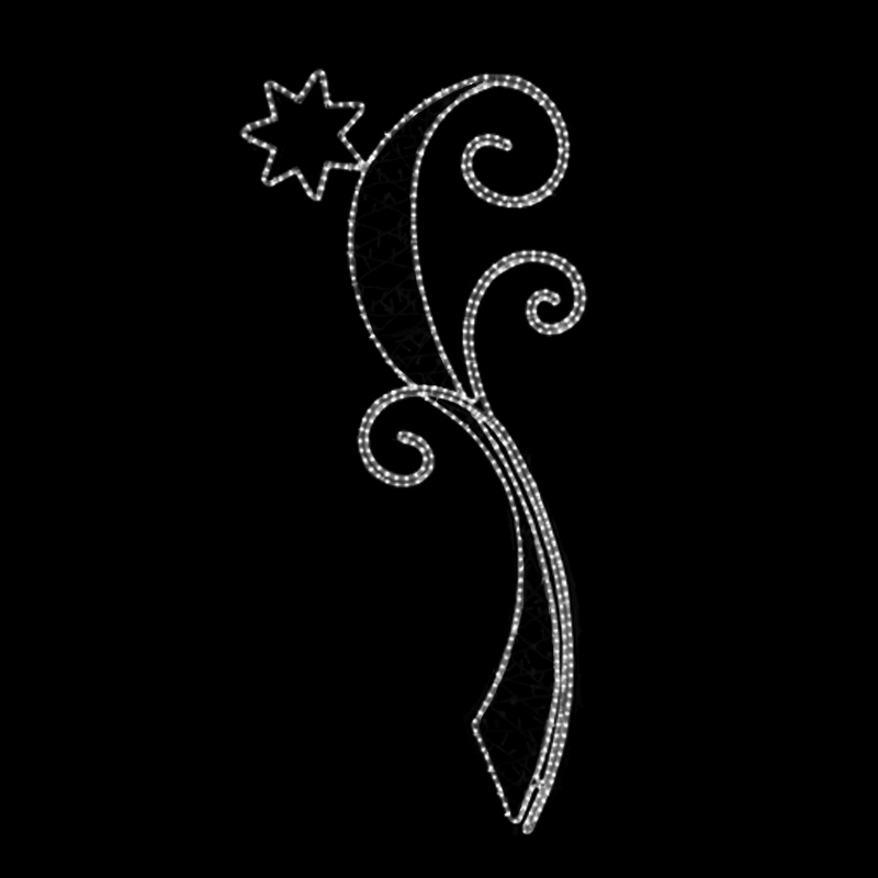 Světelný Kroucený dekor s hvězdou střední LED 1212 - 213 x 99 cm s výpletem