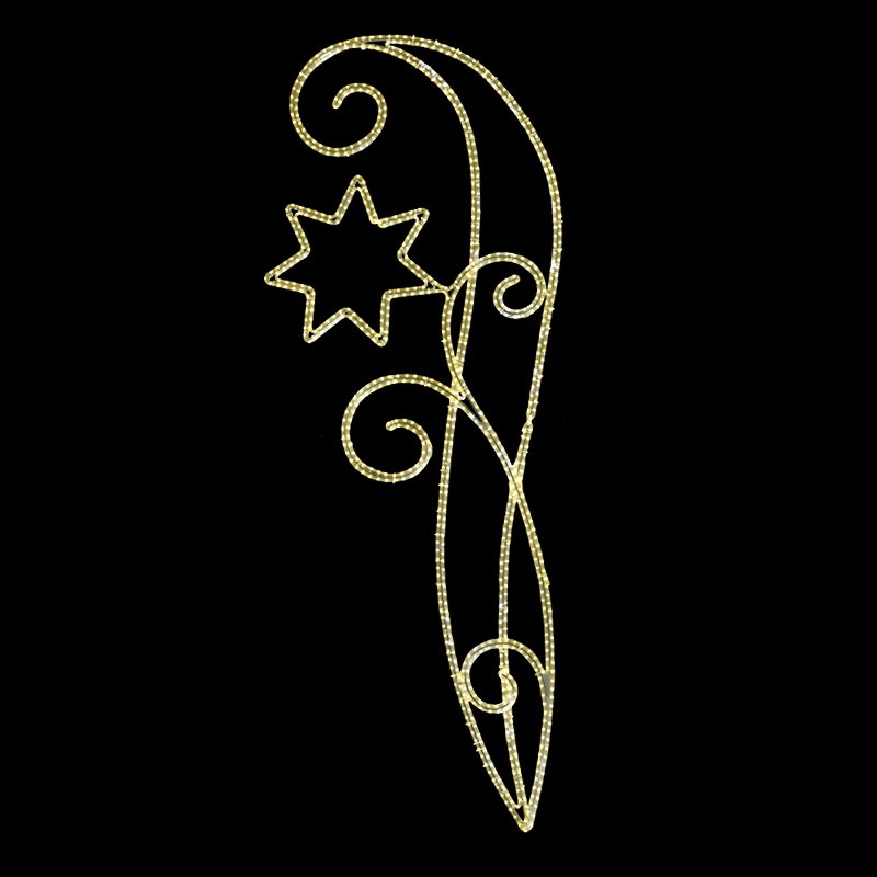 Světelný Dekor esíčko s hvězdou velký LED 1201 - 271 x 104 cm