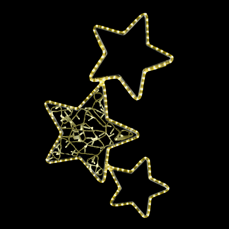 Světelný dekor 3 hvězdy LED 1142 - 110 x 68 cm