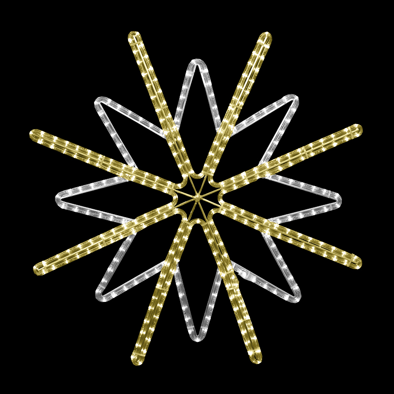 Světelný dekor Hvězda s vločkou LED 9981 - 76 x 76 cm