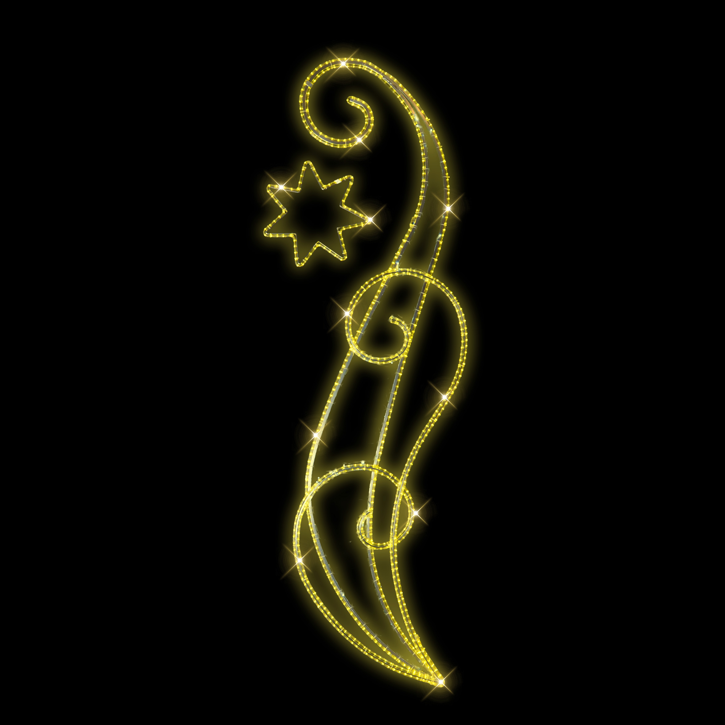 Světelný dekor Vlnky se 7-cípou hvězdou LED 1161 - 284 x 93 cm