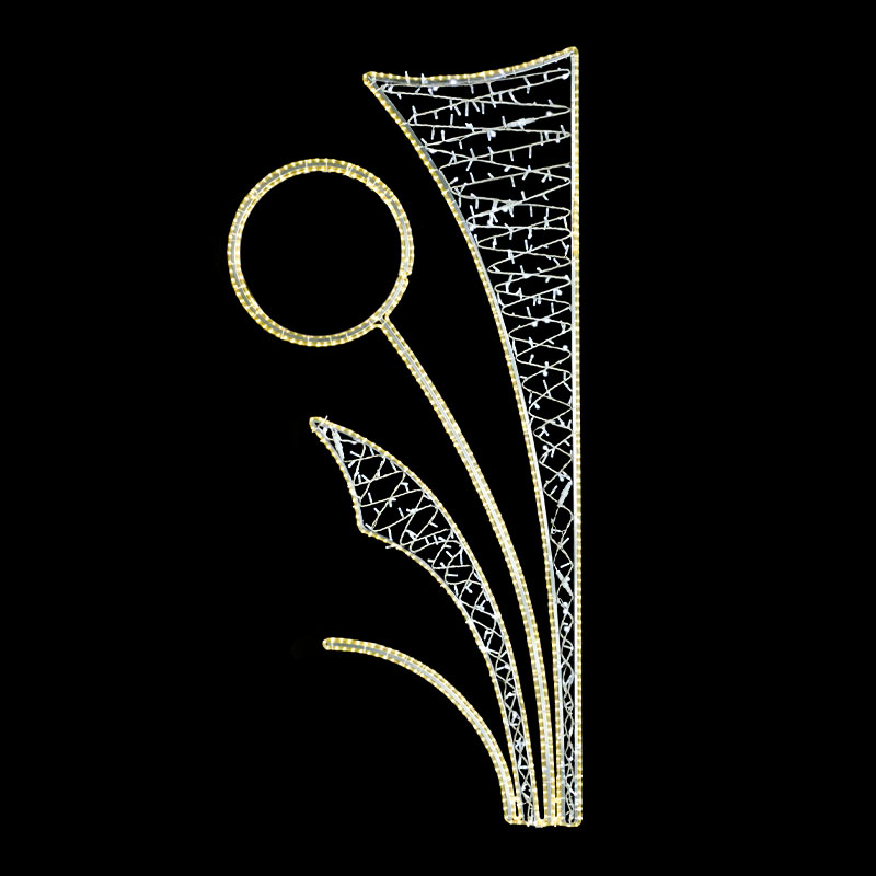 Světelný Dekor kruh v listech s výpletem velký LED 1221 - 264 x 122 cm