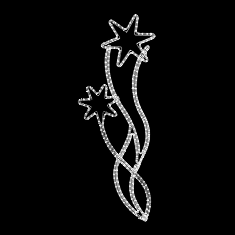 Světelný Dekor hvězdy ve vlnkách malé LED 1193 - 139 x 53 cm