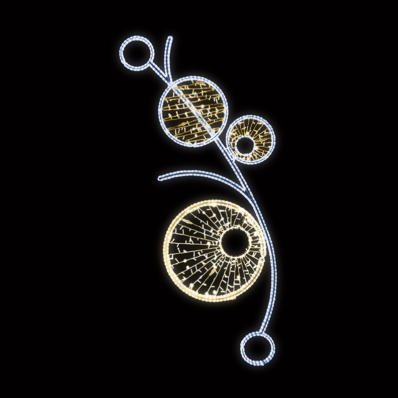 Světelný Dekor kruhy s výpletem LED 1051 - 268 x 124 cm