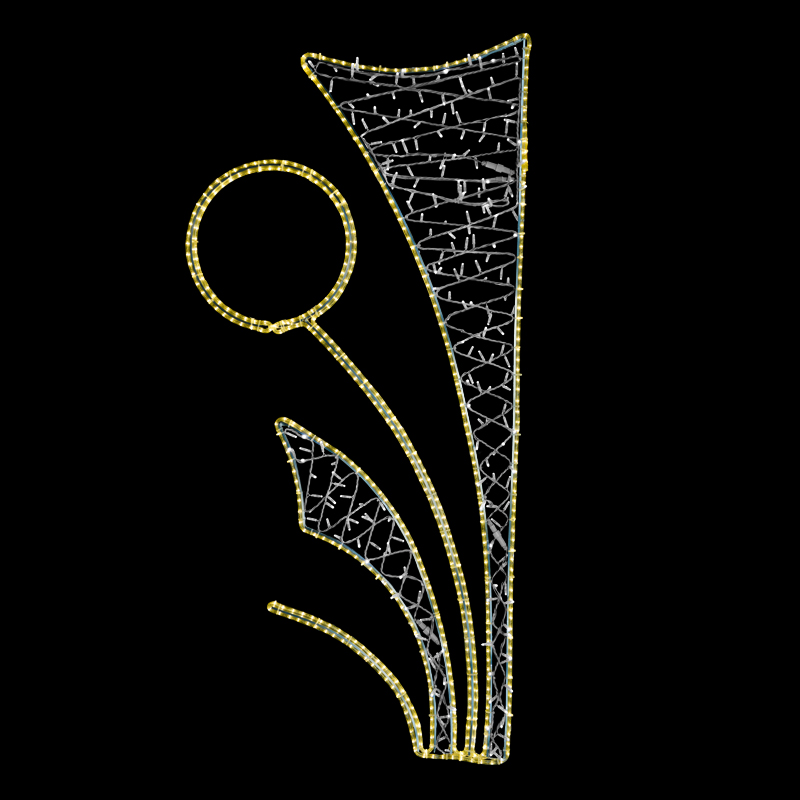 Světelný Dekor kruh v listech střední LED 1222 - 205 x 96 cm