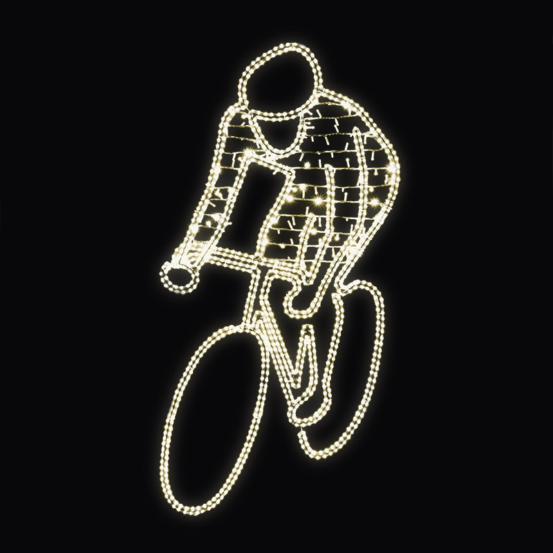 LED dekor cyklista N8/20 - 209 x 106 cm s výpletem