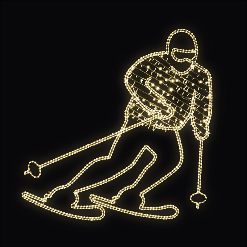 LED dekor lyžař N14/20 - 188 x 183 cm s výpletem