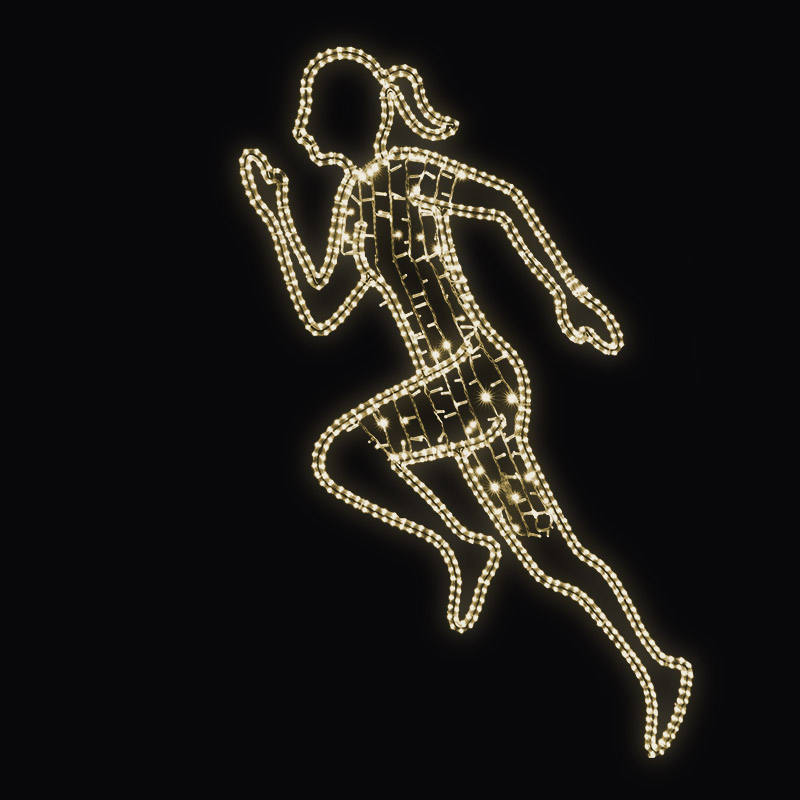 LED dekor běžkyně N16/20 - 206 x 127 cm s výpletem