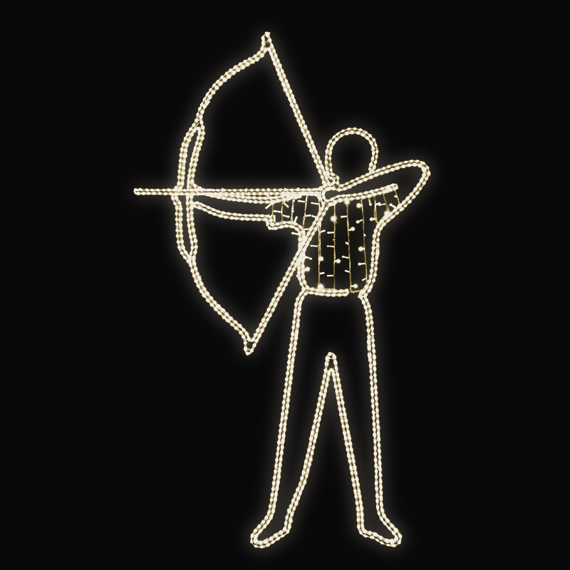 LED dekor lukostřelec N17/20 - 256 x 149 cm s výpletem