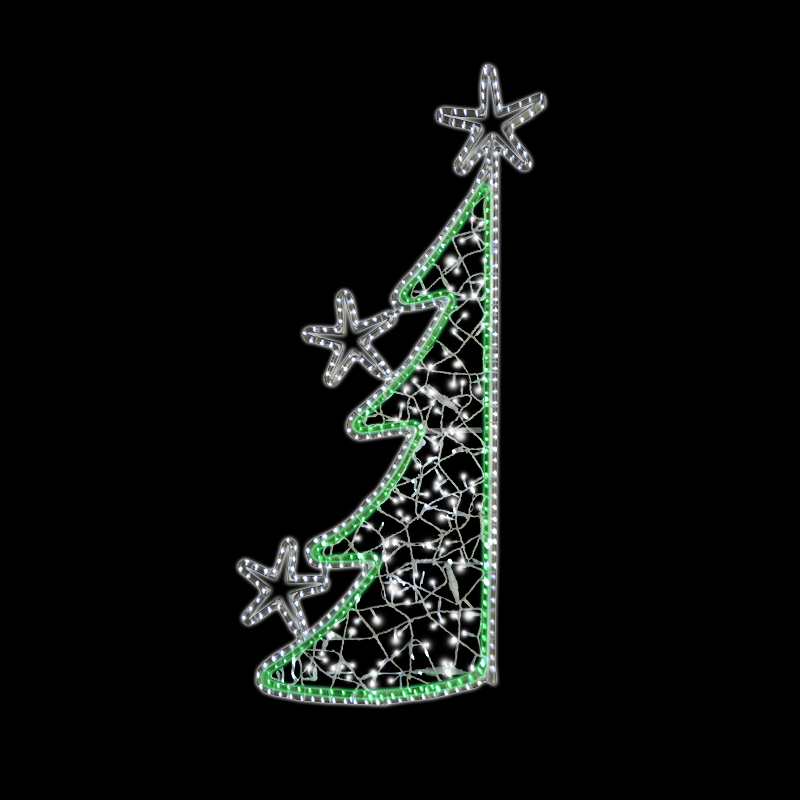 Světelný Dekor zelený stromek LED 1182 - 108 x 64 cm