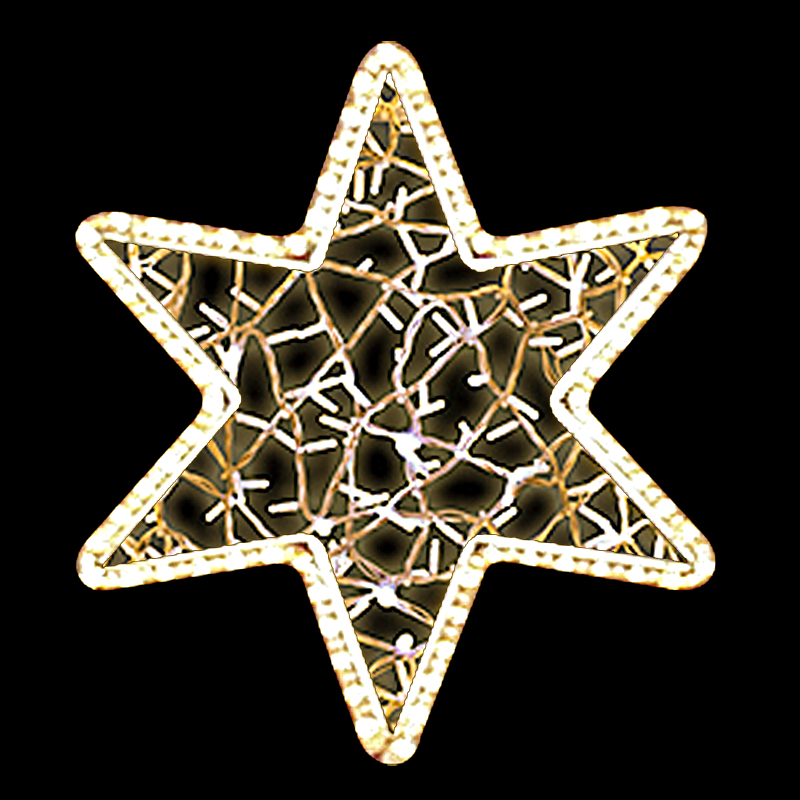 Světelný dekor hvězda LED 5573 - 55 x 55 cm s výpletem