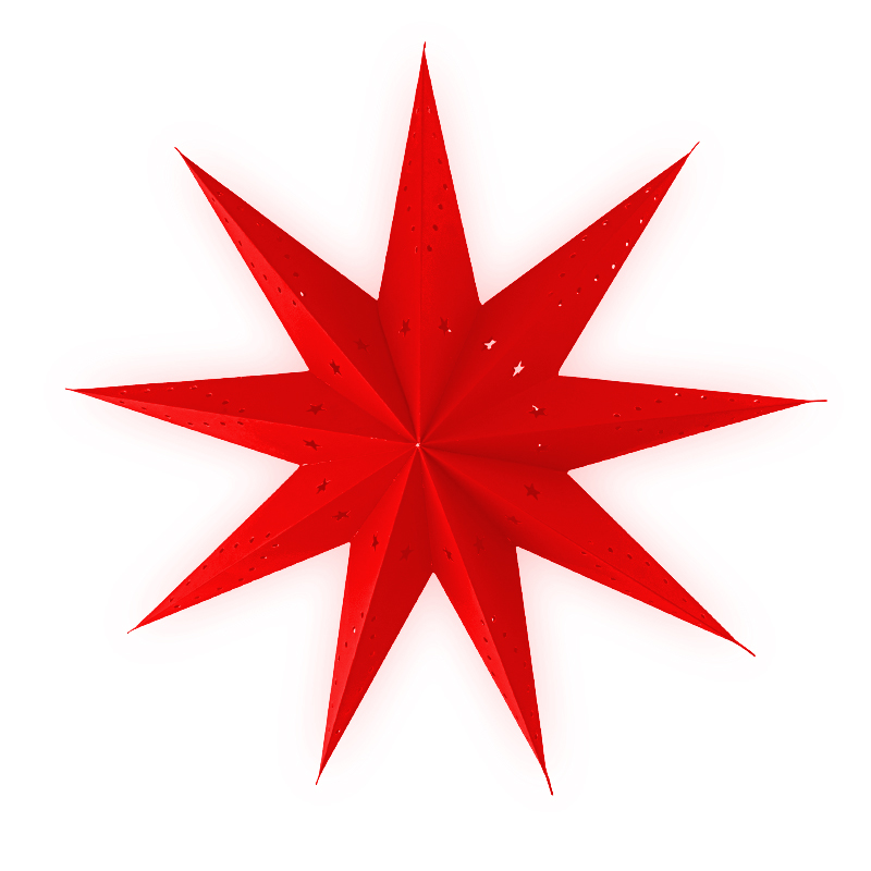 Papírová hvězda devíticípá 35 cm