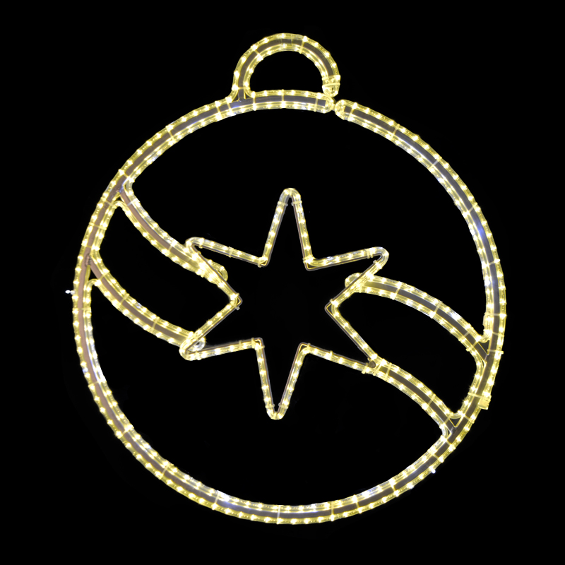 Světelný dekor Koule s hvězdou malá LED 7402 - 90 x 100 cm