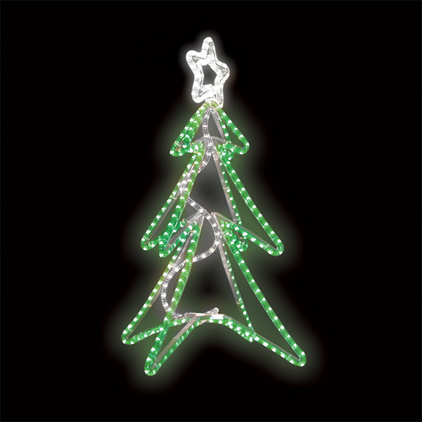 Světelný dekor Strom s hvězdou 3D LED 8232 - 86 x 60 cm