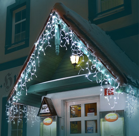 Světelný rampouch LED-RPLR-100 bílá/bk 0,7m, 100 LED