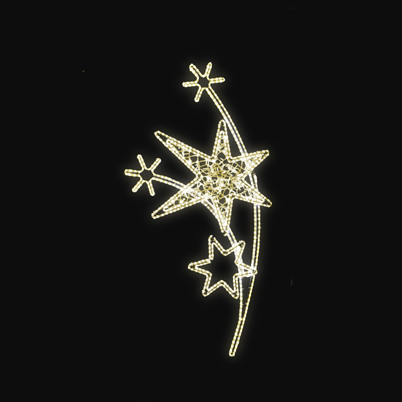 Světelný Dekor hvězdy v oblouku s hvězdami LED 1082 - 210 x 100 cm