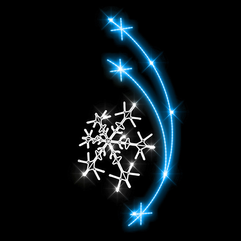 Světelný dekor Vločka na tyčích LED 1121 - 280 x 120 cm
