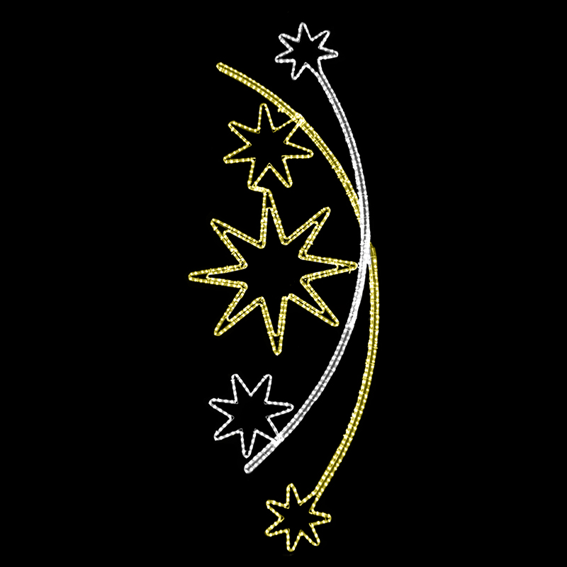 Světelný dekor Hvězdy v oblouku velké LED 1171 - 272 x 96 cm