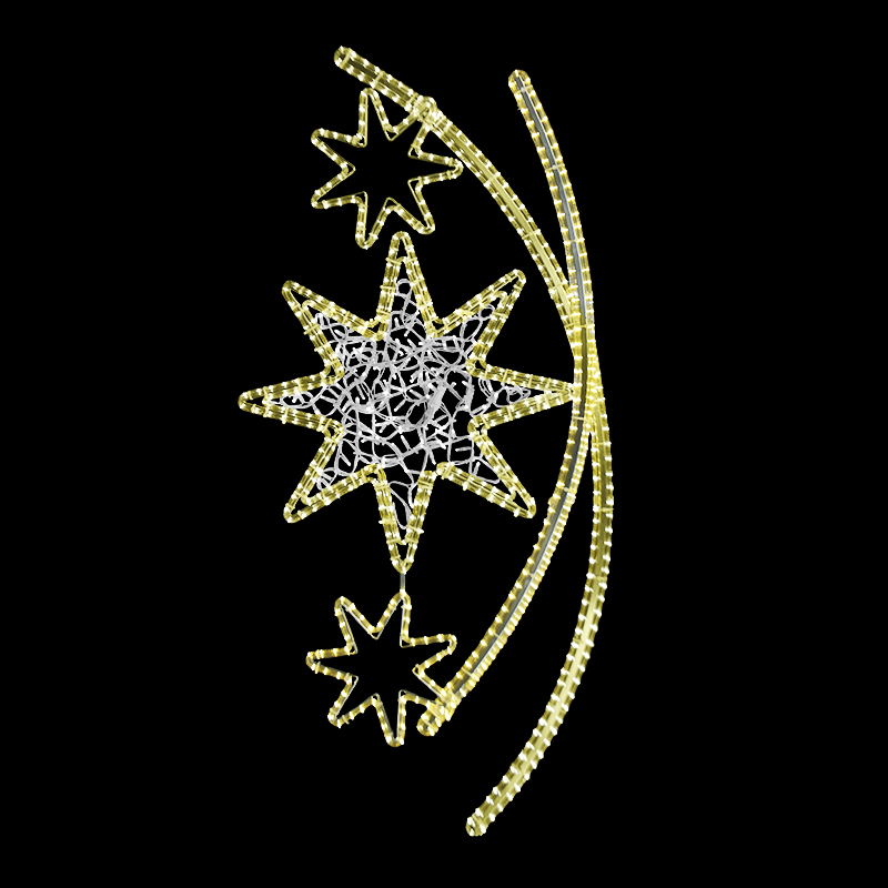 Světelný dekor Hvězdy v oblouku střední LED 1172 - 166 x 69 cm