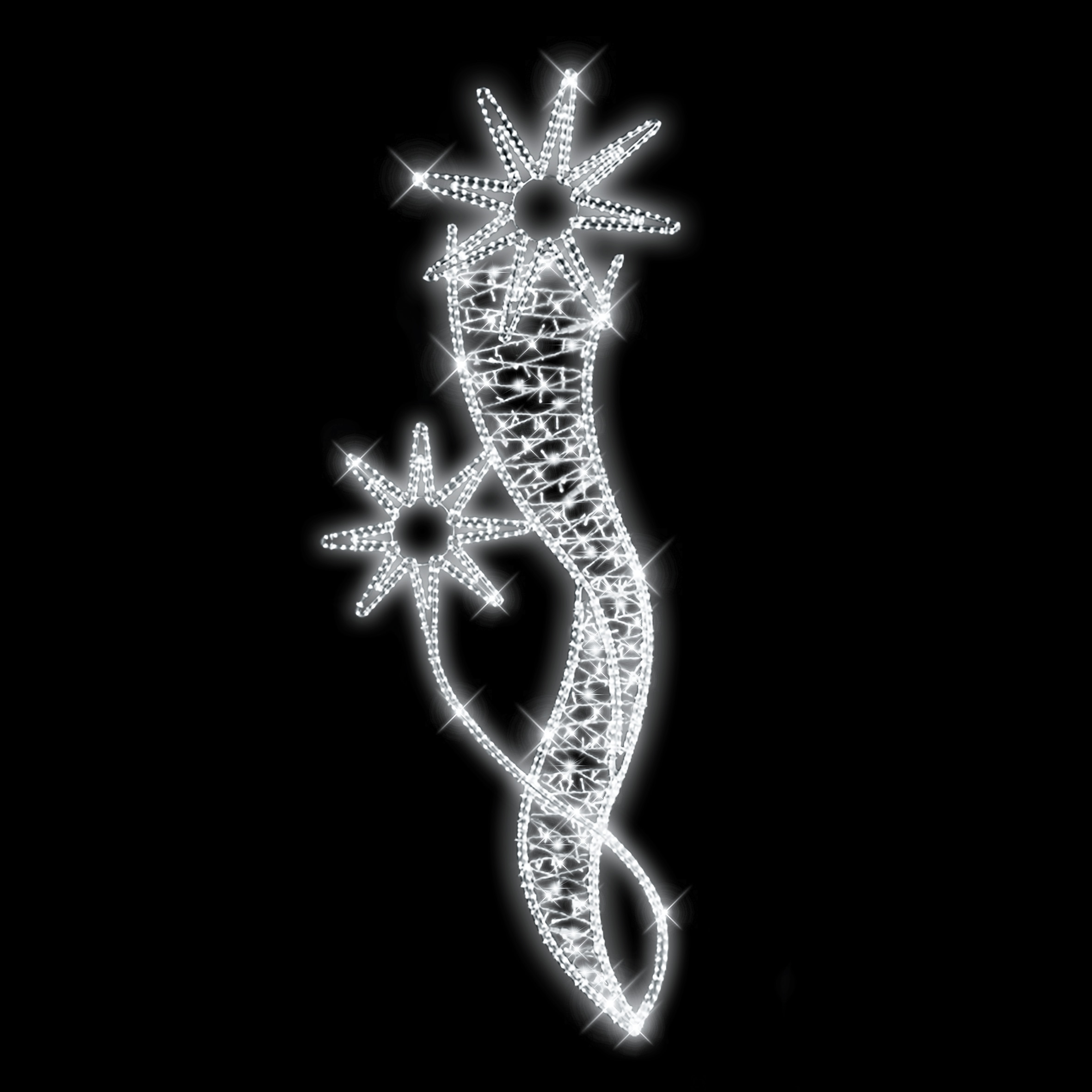 Světelný Dekor hvězdy ve vlnách s výpletem LED 1191 - 269 x 102 cm