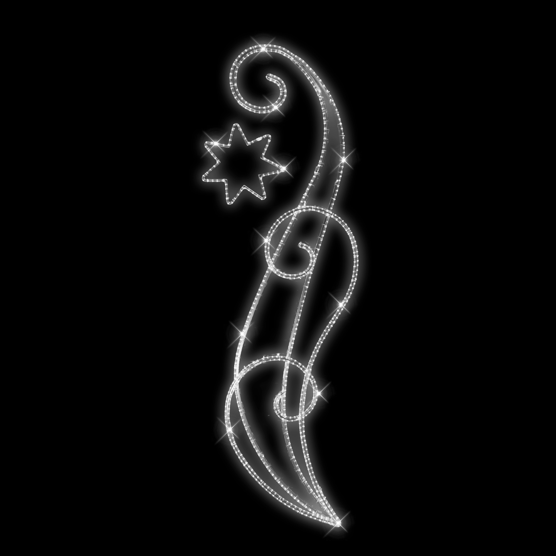 Světelný dekor Vlnky se 7-cípou hvězdou LED 1161 - 284 x 93 cm