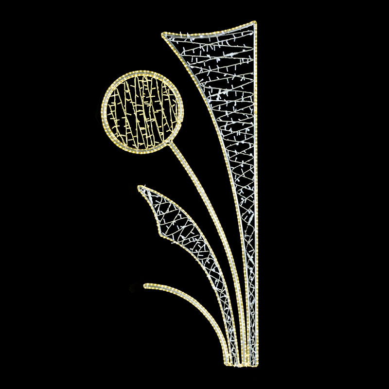 Světelný Dekor kruh v listech s výpletem velký LED 1221 - 264 x 122 cm