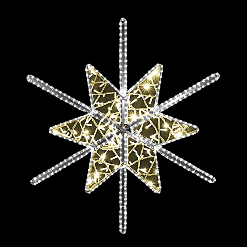 Hvězda s vločkou velká dekorace LED 1471 - 126 x 115 cm