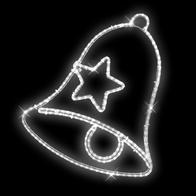 Zvonek s hvězdou dekorace LED 6632 - 85 x 84 cm s výpletem