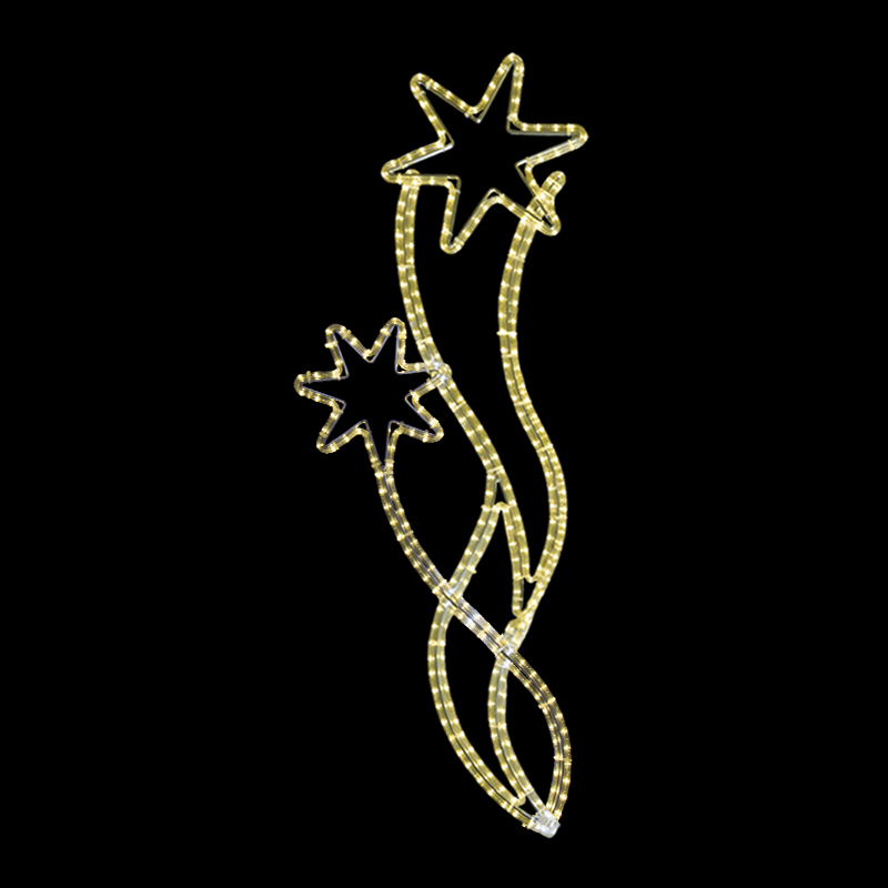 Světelný Dekor hvězdy ve vlnkách malé LED 1193 - 139 x 53 cm