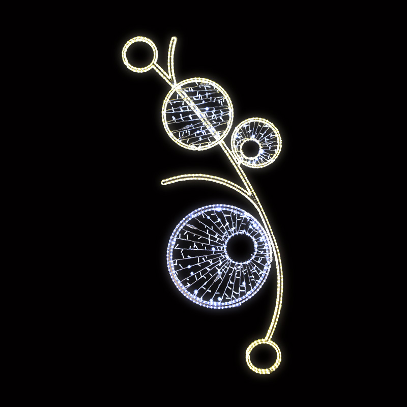 Světelný Dekor kruhy s výpletem LED 1051 - 268 x 124 cm