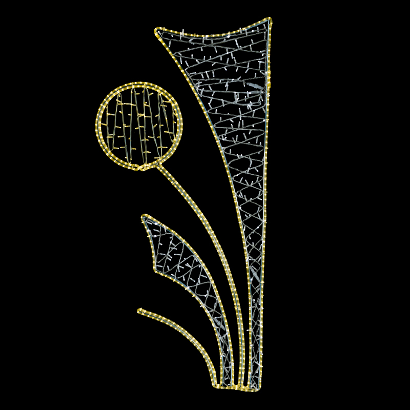 Světelný Dekor kruh v listech střední LED 1222 - 205 x 96 cm