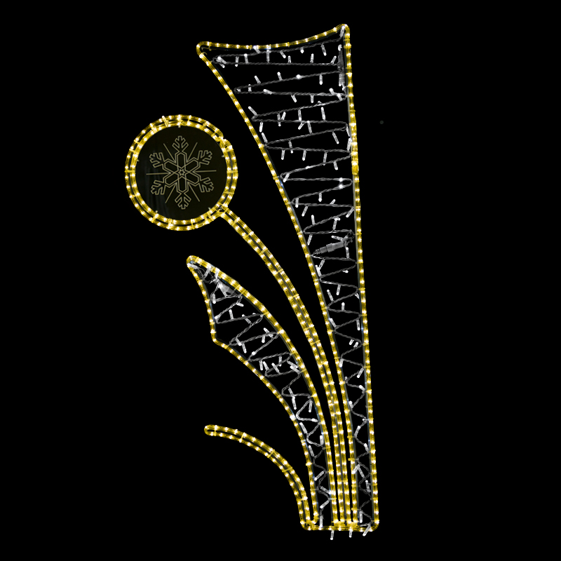 Světelný Dekor kruh v listech malý LED 1223 - 144 x 70 cm