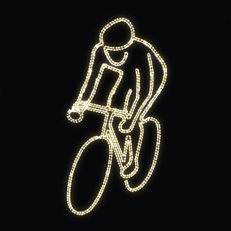 LED dekor cyklista N8/20 - 209 x 106 cm s výpletem