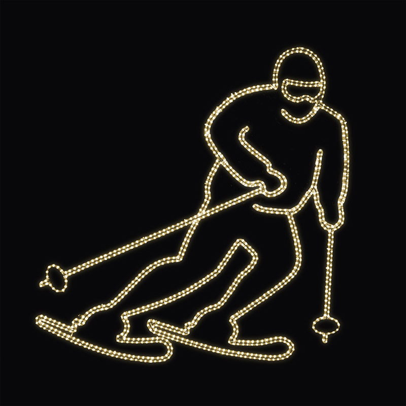 LED dekor lyžař N14/20 - 188 x 183 cm s výpletem