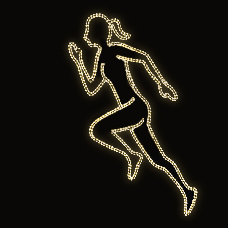 LED dekor běžkyně N16/20 - 206 x 127 cm s výpletem