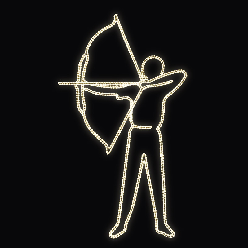 LED dekor lukostřelec N17/20 - 256 x 149 cm s výpletem