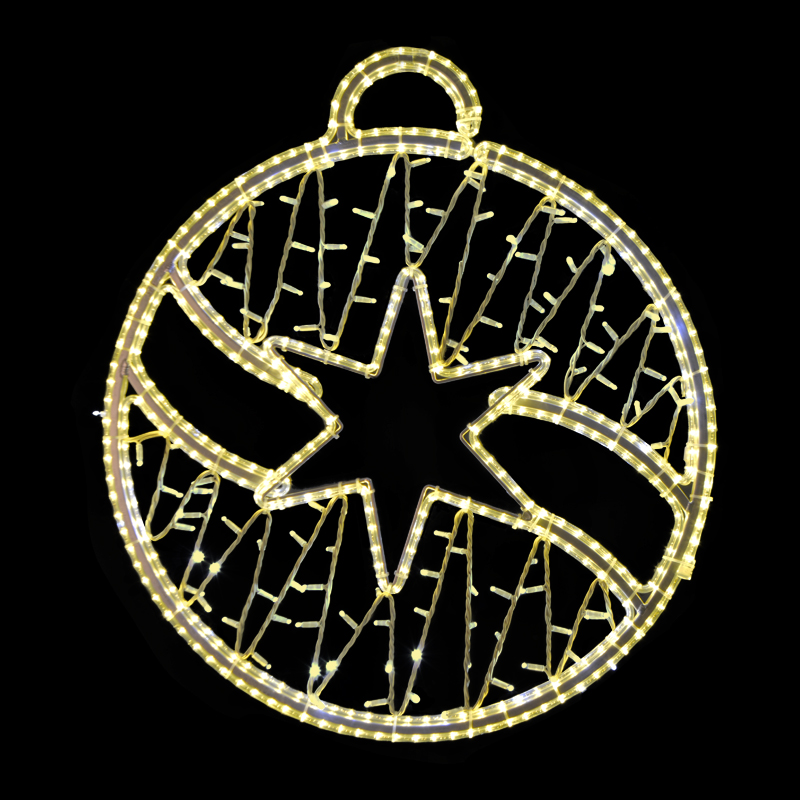 Světelný dekor Koule s hvězdou malá LED 7402 - 90 x 100 cm