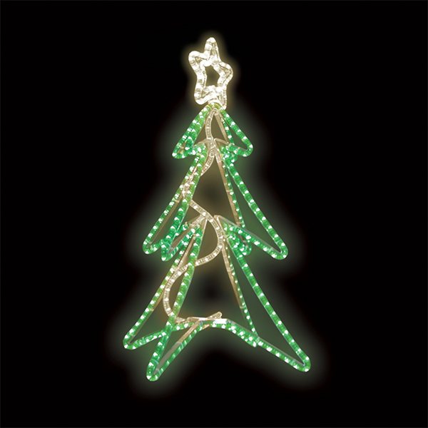 Světelný dekor Strom s hvězdou 3D LED 8232 - 86 x 60 cm