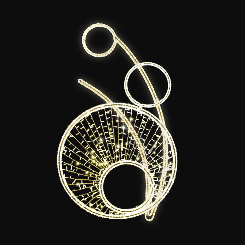 Světelný Dekor kruh s výpletem LED 1061 - 210 x 122 cm