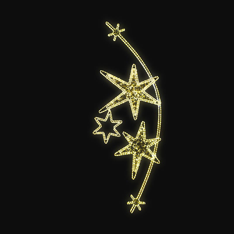 Světelný Dekor Hvězdy s vločkami LED 1081 - 266 x 97 cm