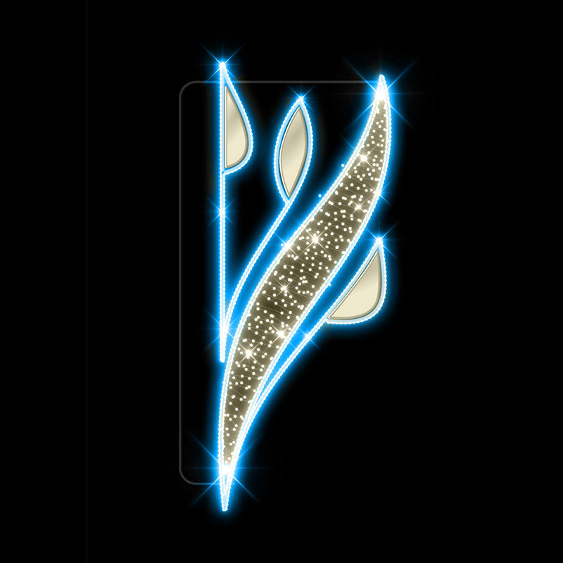 Světelný Dekor Poupata s listem LED 9751 - 290 x 108 cm