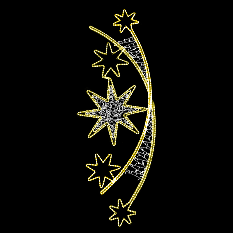 Světelný dekor Hvězdy v oblouku velké LED 1171 - 272 x 96 cm