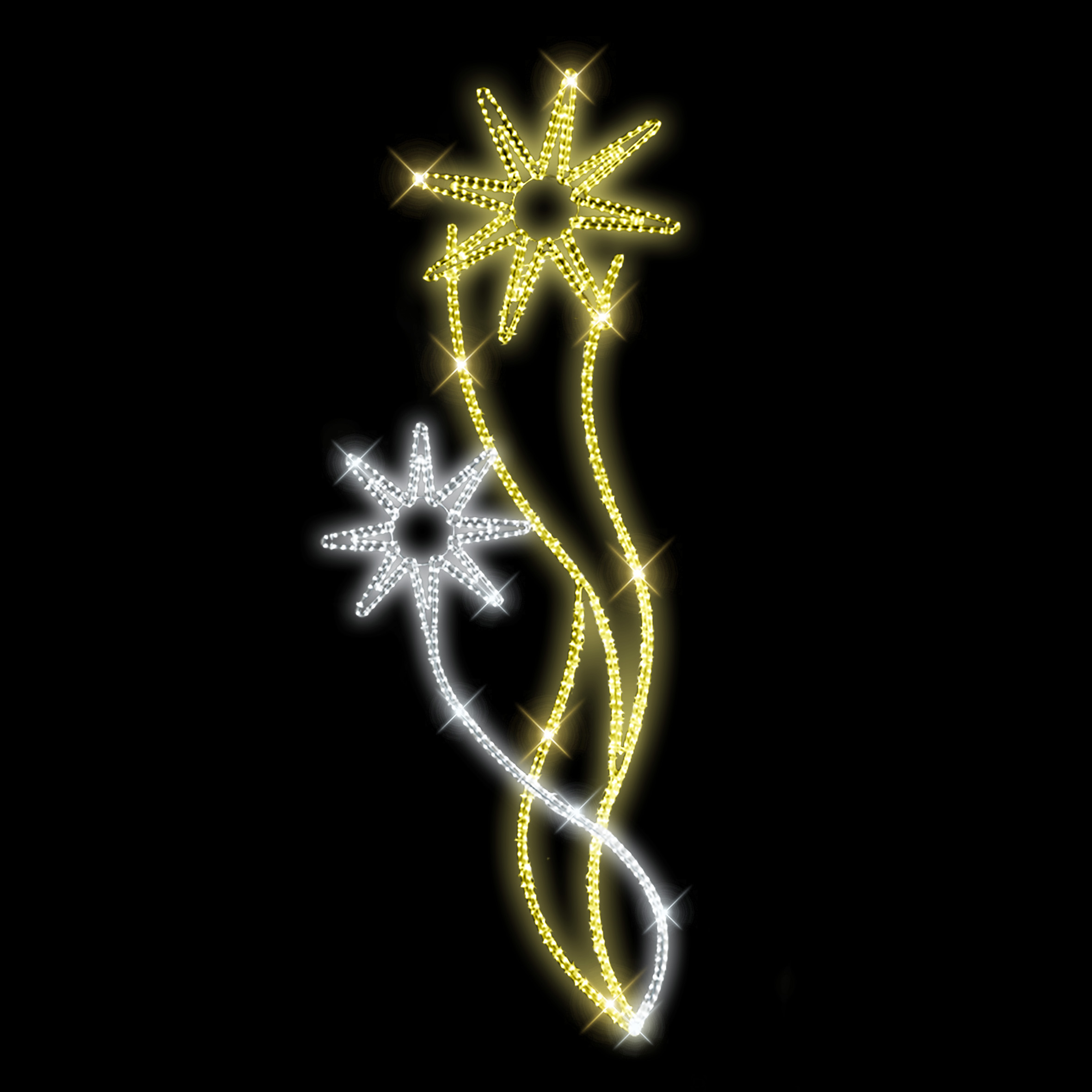 Světelný Dekor hvězdy ve vlnách s výpletem LED 1191 - 269 x 102 cm