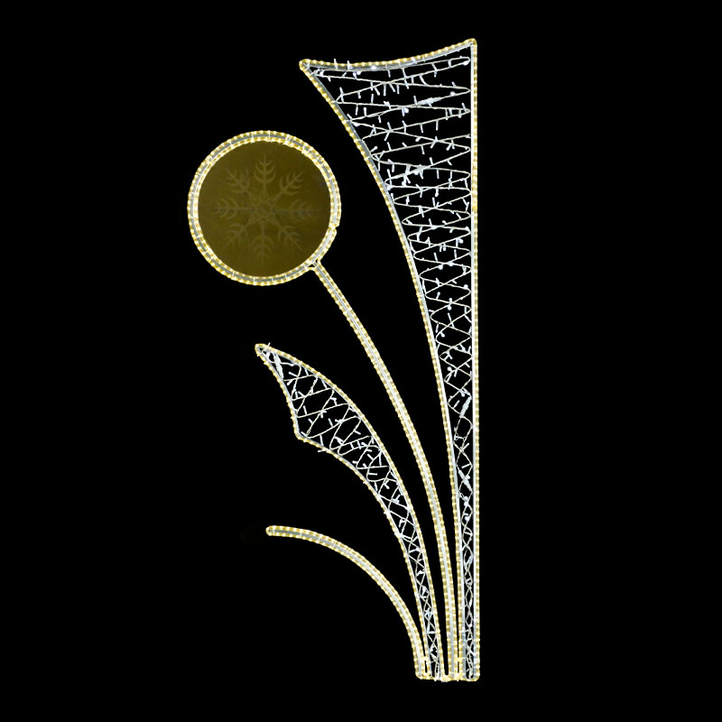 Světelný Dekor kruh v listech s výpletem velký LED 1221 - 264 x 122 cm