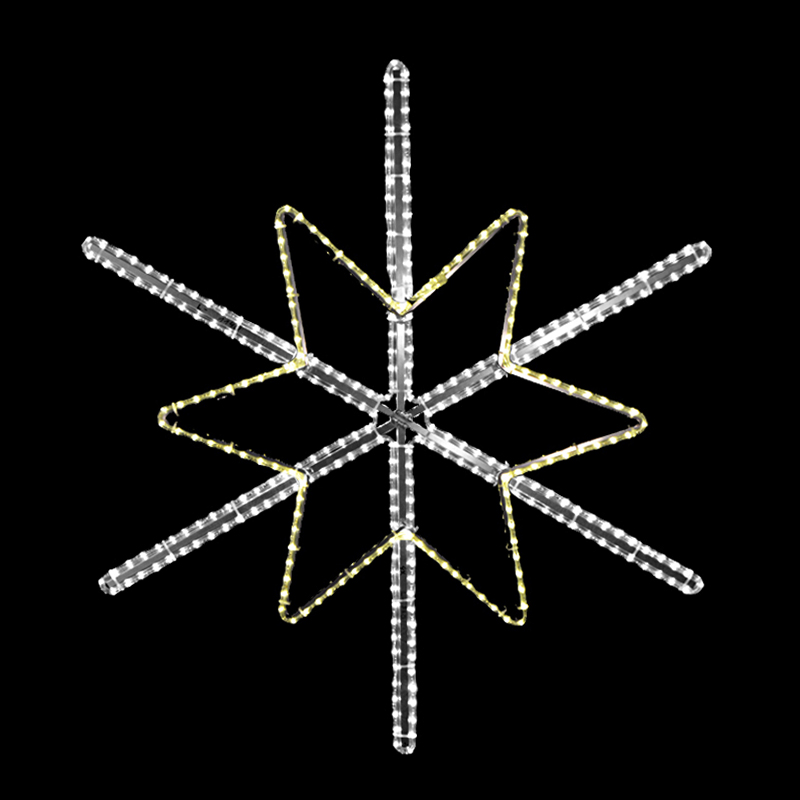 Hvězda s vločkou velká dekorace LED 1471 - 126 x 115 cm